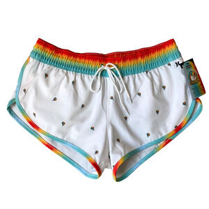 Hurley‎ Matsumoto Shave Ice Beachrider Board Shorts Women S White Orange NWT